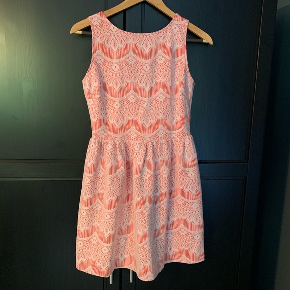 NWT Elegant Orange and White Lace dress - Picture 3 of 5